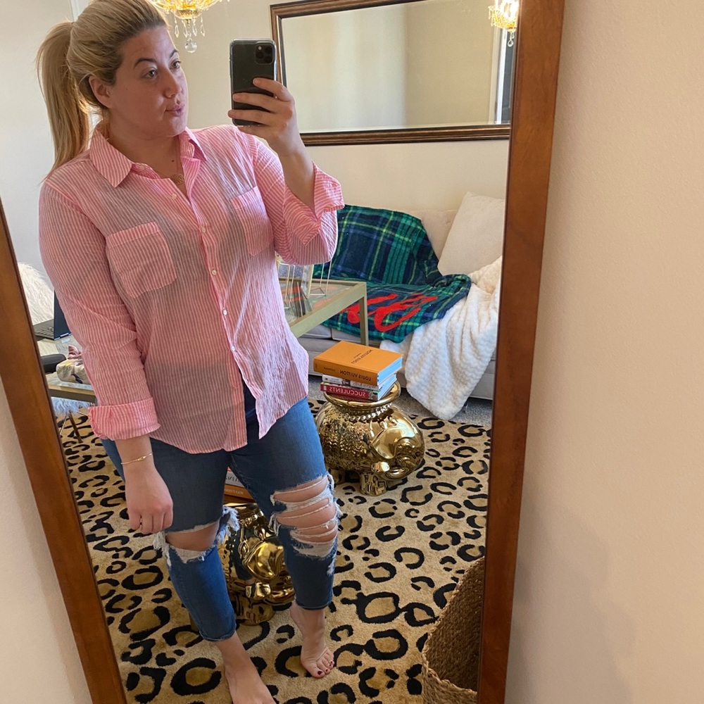 Lilly Pulitzer striped Prosecco pink top